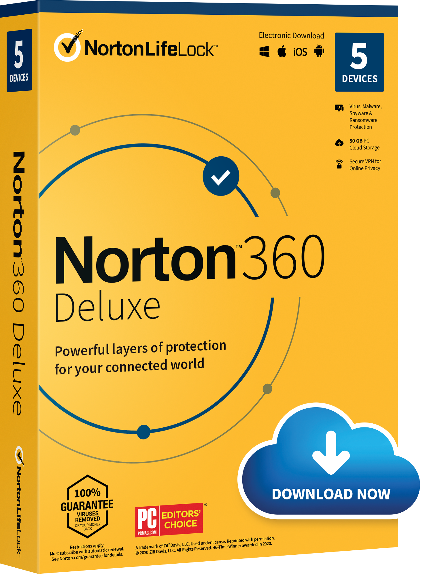 Norton 360 Deluxe Antivirus Software 5 Devices